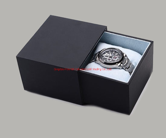 OEM Logo Printed Gray Sliding Watch Gift Box