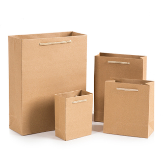 Wholesale Eco-friendly Recyclable Kraft Paper Shopping Bags