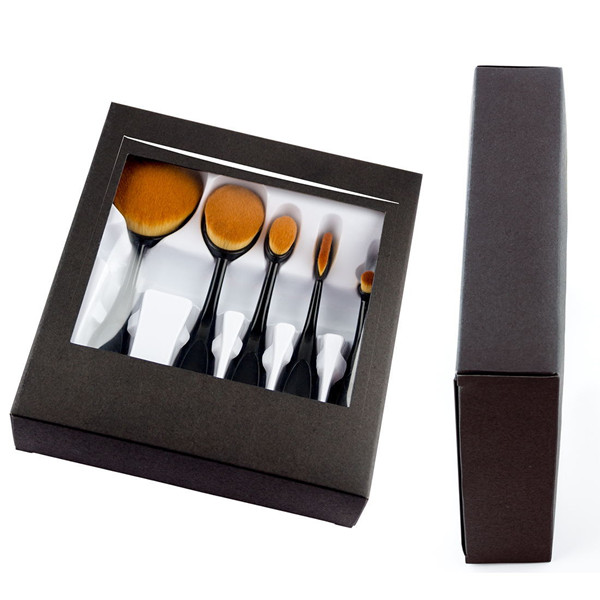 Hot Stamping Cardboard Makeup Brush Packaging Box with PVC Tray
